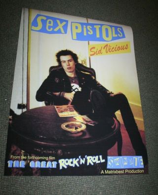 Sid Vicious Sex Pistols Paris 1978 Punk Rock N Roll Swindle Poster