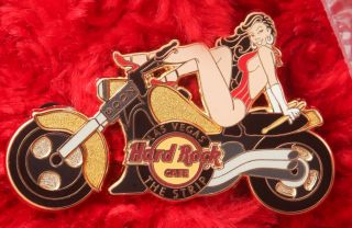 Hard Rock Cafe Pin Las Vegas Sexy Motorcycle Girl Chopper Saxophone Up Biker 4