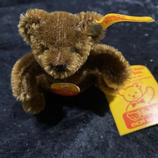 Steiff Teddy Bear Classic Dark Brown Mini Mohair 3” All Tags 0206/11