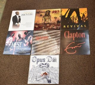 7 Promotional Record Posters Eric Clapton,  2 Pac,  John Fogerty,  Slayer,  Opus Dai