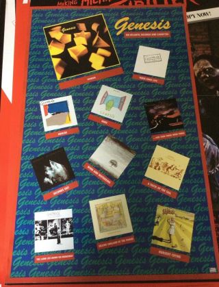 Genesis Atlantic Records Rare Promotional Poster With Album Covers
