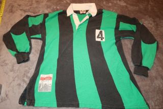 Vtg 80s United Colors Of Benetton L/s Polo Rugby Shirt Black Breen Size 48 Italy