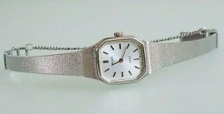Vintage Pulsar Silver Tone Ladies Quartz Watch W/gold Dial V232 - 6870