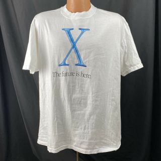 Vintage Apple T Shirt 2001 Mac Os X The Future Is Here Think Different Y2k