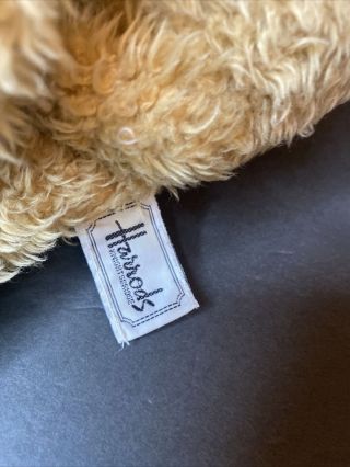 Harrods 16” Tan Teddy Bear Plush Green/ Gold Ribbon w/Harrods on its foot 3