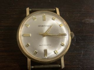 Vintage Elgin Sportsman Automatic Watch Germany Self Winding Runs Face Only