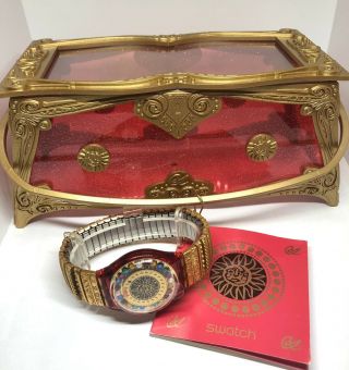 1994 Swatch Watch Gz140 Xian Lax Xmas Limited Edition Christian Lacroix