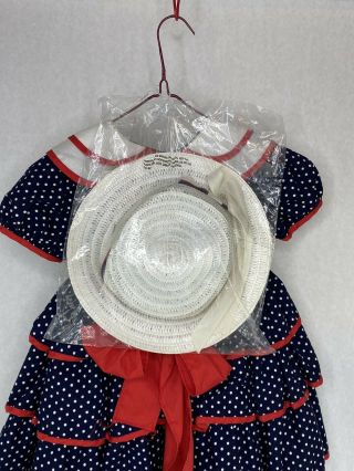 Vintage Martha ' s Miniatures Were Fussy Red White Blue Full Circle T3 Dress,  HAT 3