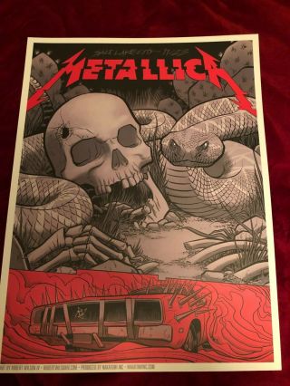 Rare Metallica 2018 Salt Lake City Worldwired Tour Vip Poster 11/30/18