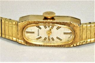Vintage Bulova 10k Gold Rgp 17 Jewel Women Watch Oiled Runs