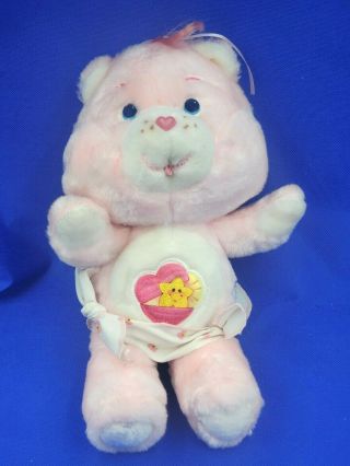 Vintage Kenner Care Bears 1983 Baby Hugs Bear With Diaper 11 " Plush - Light Wear