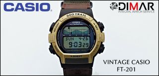 Vintage Casio Ft - 201,  Fish In Time Wr.  100 Qw.  1879 Japan AÑo 1998,  Correa Belcro