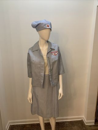 American Red Cross Volunteer Nurse Uniform Dress Jacket 1960 