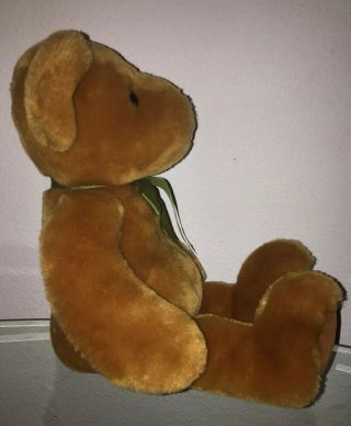 Harrods 16” Brown Teddy Bear Plush Stuffed Animal Green/ Gold Ribbon 2