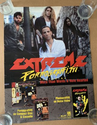 1991 Extreme Pornograffiti Promo Poster Cd Cassette Video - A&m Records