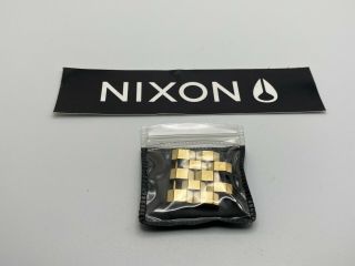 Nixon Watch - Extra Links - Og Ticket - All Gold - Metal Band - Mens Wrist Watch