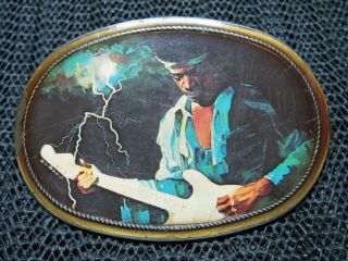 Jimi Hendrix Hippie Belt Buckle Vintage Rare Pacifica Mfg 1976 Groovy Rock