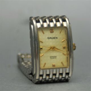 Vintage Gruen Diamond Quartz Watch Fresh Battery