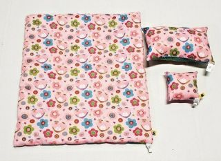 BUILD A BEAR PLUSH PET CAT DOG BED REVERSIBLE BLANKET SET WITH PILLOWS 3