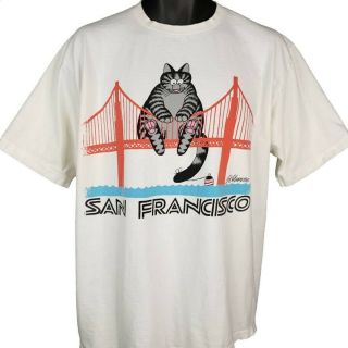 B Kliban Cat T Shirt Vintage 80s 90s San Francisco Double Sided Made In USA XL 2