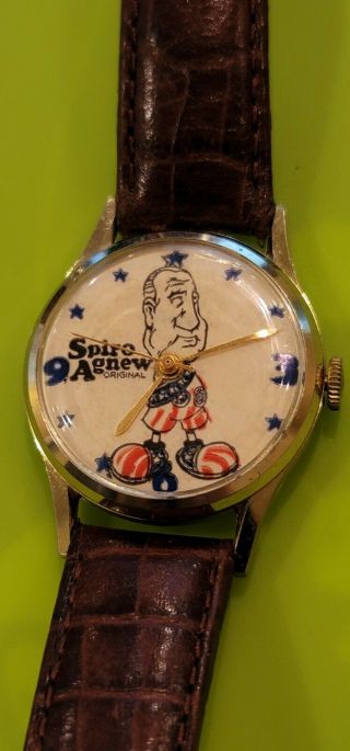 Vintage Spiro Agnew Watch.  Hafner Watch Co.  Running.  1jewel Swiss