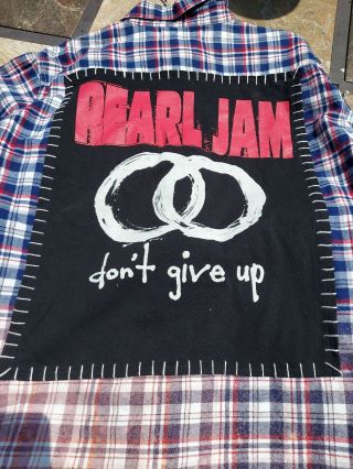Vintage Flannel Shirt Band Camper Pearl Jam Nirvana Grunge Xl