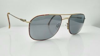Vintage Silhouette M7221 Brown Gold Metal Pilot Sunglasses Frames Only Austria