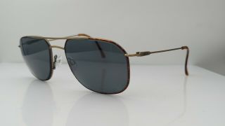 Vintage Silhouette M7221 Brown Gold Metal Pilot Sunglasses FRAMES ONLY Austria 2
