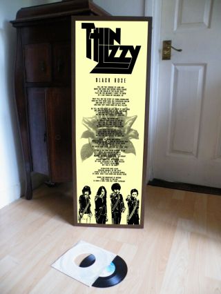 Thin Lizzy Black Rose Poster Lyric Sheet,  Phil Lynott,  Gary Moore