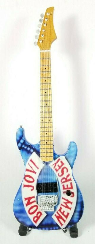 Bon Jovi Miniature Tribute Guitar With Stand - Jovi3