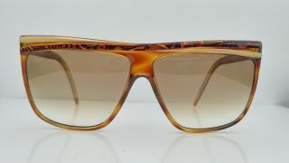 Vintage Laura Biagiotti P18 - 243 Brown Gold Oval Sunglasses Frames Italy
