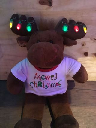 Build a Bear Christmas Moose w/ Antlers that Light up Soft Plush Stuffed Animal 2