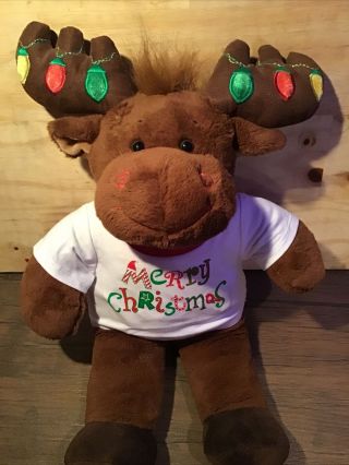 Build a Bear Christmas Moose w/ Antlers that Light up Soft Plush Stuffed Animal 3