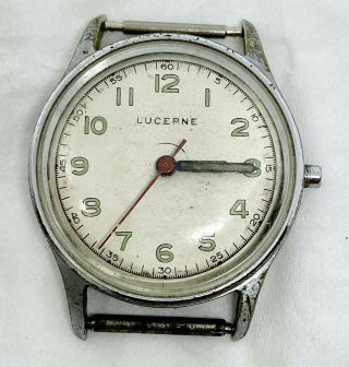 Vintage Mens Lucerne Hydepark Swiss Military Style Watch Repair Cal.  Ar 410 412