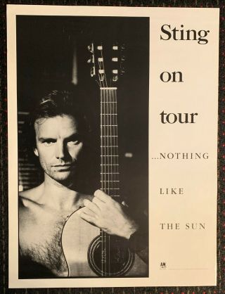Sting Nothing Like The Sun 24x32 Record Store Promo Poster A&m 1987 The Police