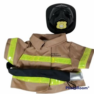Build A Bear Firefighter Fireman Outfit Reflective Jacket Hose & Hat Clothes