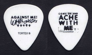Against Me Laura Jane Grace White Crosses White Guitar Pick - 2010 Tour
