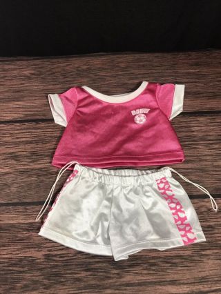 Build A Bear Babw Teddy Clothes Soccer Outfit Jersey,  Shorts Sports Girls Pink
