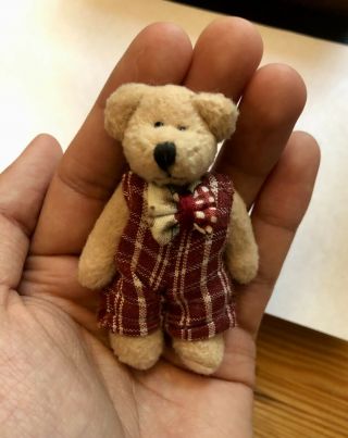 Adorable Antique Teddy Bear Miniature 3 " Vintage