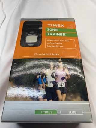 Timex T5j031 Fitness Hrm Heart Rate Monitor Wristwatch & Chest Strap W/ Box