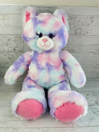 Build A Bear Pastel Swirl Cat Kitty Bab Plush Toy
