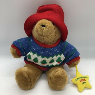 Paddington Holiday Bear Plush 1998 15 " Sears Kids Stuffed Animal Toy