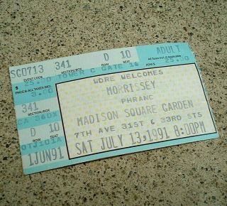 1991 Morrissey York City Concert Ticket Stub Kill Uncle Tour The Smiths