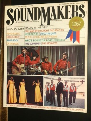The Monkees & Supremes Sound Makers 1967 Rare Print Promo Poster Ad