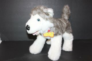 Build A Bear Siberian Husky Dog Push Stuffed Gray White Puppy Kennel Pets Dog