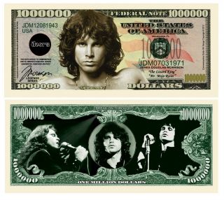 Pack Of 100 - Jim Morrison The Doors Limited Edition Million Dollar Bill