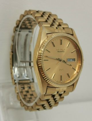 Vtg 1992 Seiko Sq 5y23 - 8a60 Gold Plate President Day Date Gb/france Quartz Watch