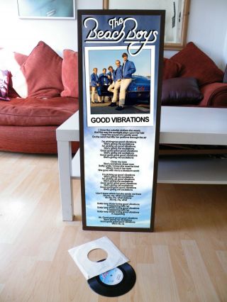Beach Boys Good Vibrations Poster Lyric Sheet,  Pet Sounds,  Surf,  California