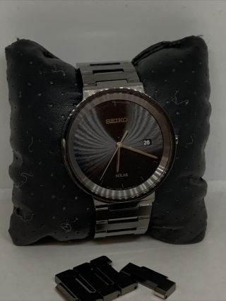 Seiko Sne481 Men Black Stainless Steel Analog Black Dial Quartz Wrist Watch Bl59
