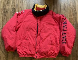 Vintage Nautica Challenge J - Class Jacket Sailing Boating Red/blue/yellow Xlarge